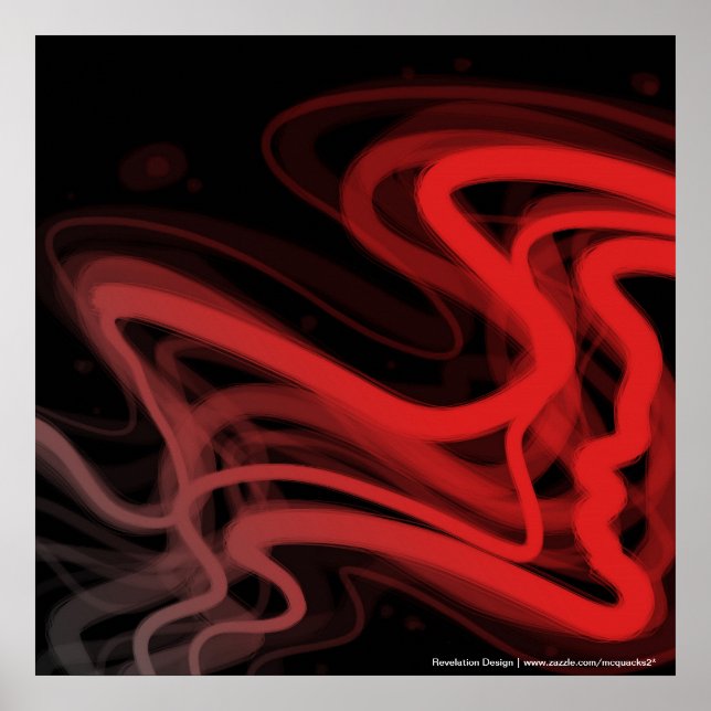 Affiches Abstrait rouge stringent (Devant)