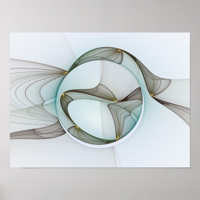 Affiches Abstrait Turquoise Brown Gold Elegance (Devant)
