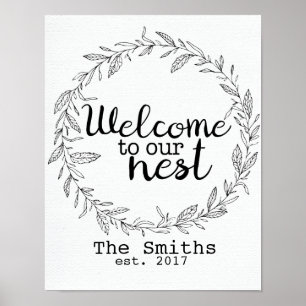 Affiches Accueil personnalisé à l'impression Notre nid