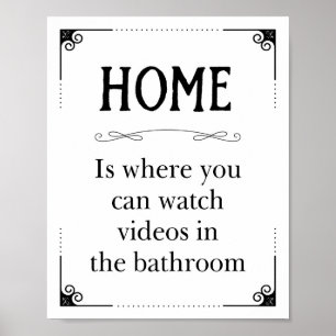 Affiches Accueil Regarder Les Vidéos Dans La Salle De Bain 