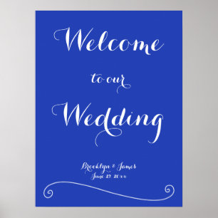 Affiches Accueil Royal Blue Mariage personnalisé Imprimer 1