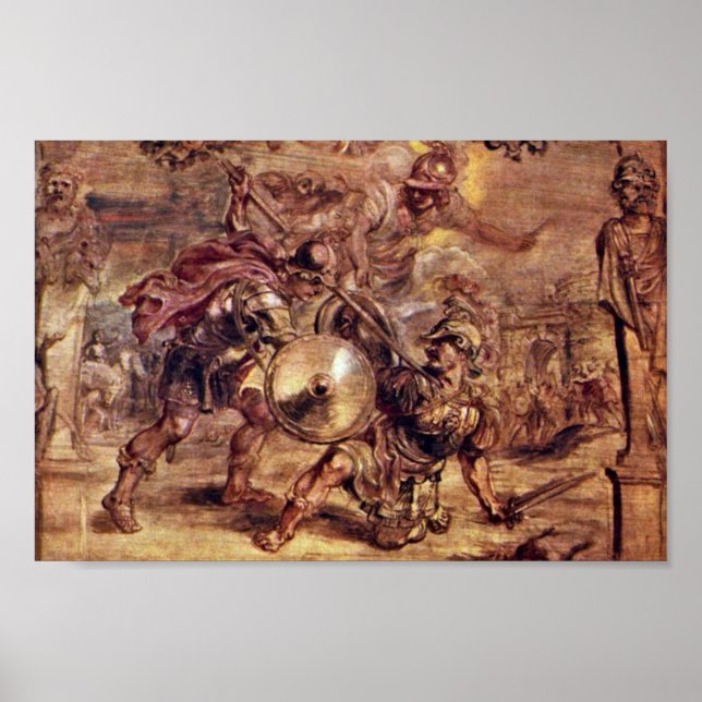 Affiches Achille A Défait Hector, Par Peter Paul Rubens (Devant)