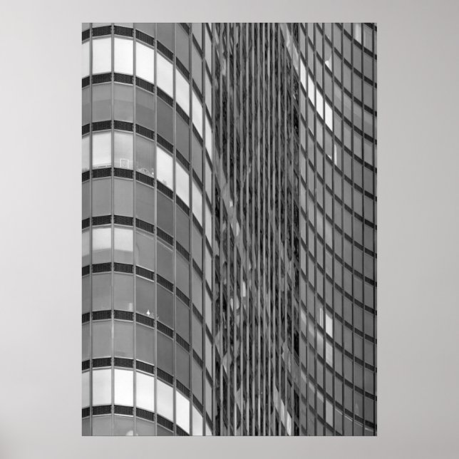 Affiches Acier et mur de rideau de verre moderne (Devant)