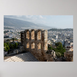Affiches Acropole ruines antiques surplombant Athènes