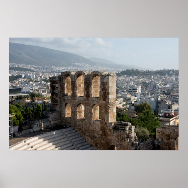 Affiches Acropole ruines antiques surplombant Athènes (Devant)