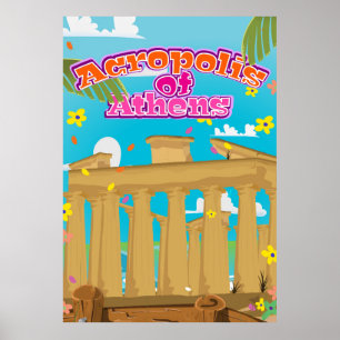 Affiches Acropolis of Athens Greece travel poster.