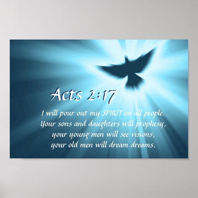Affiches Actes 2:17 Je répandrai Mon Esprit, Bible Verse (Devant)