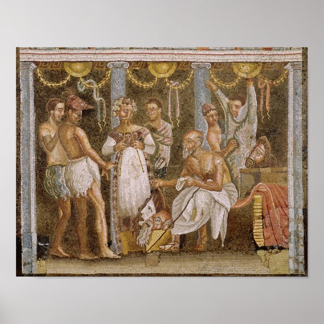 Affiches Acteurs qui se préparent pour une pièce de Satyr,  (Devant)