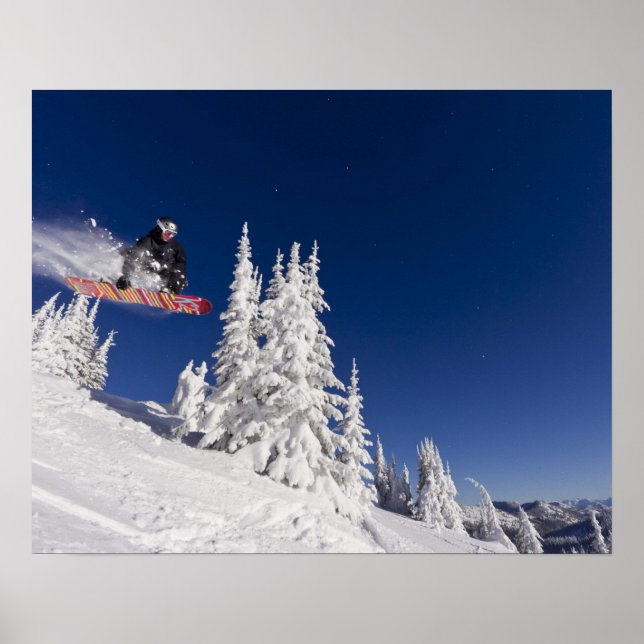 Affiches Action de snowboard à Whitefish Mountain Resort (Devant)