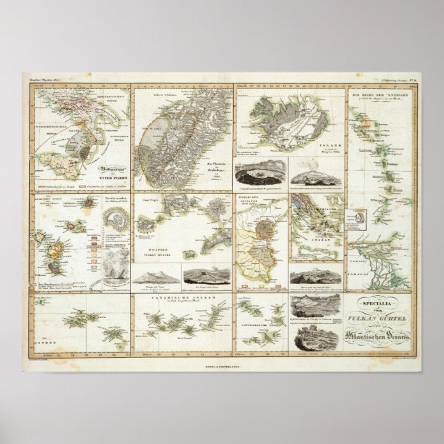 Affiches Activité volcanique de l'Atlantique (Devant)