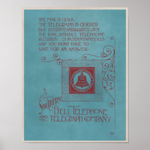 Affiches Adjudication téléphonique vintage Southern Bell Te