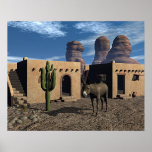 Affiches Adobe Dwellings et Burro