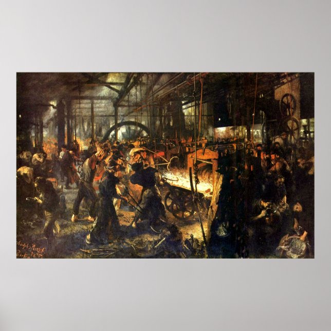 Affiches Adolph von Menzel Iron Rolling Mill (Devant)