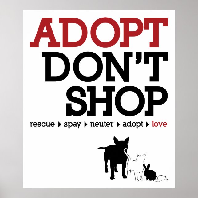 Affiches Adopter Ne pas Acheter (Devant)
