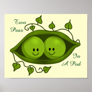 Affiches Adorables Deux Petits Pois Dans Une Cosse