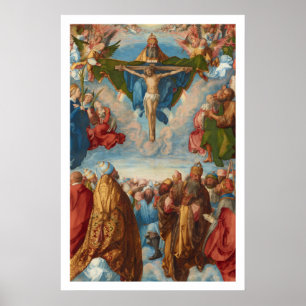 Affiches Adoration de la Trinité, détail par Albrecht Durer