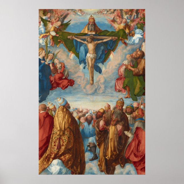 Affiches Adoration de la Trinité, détail par Albrecht Durer (Devant)