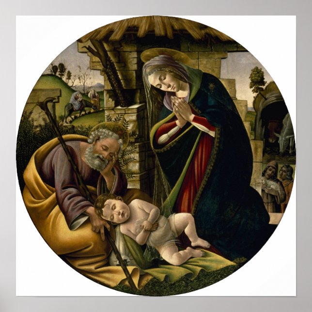 Affiches Adoration de l'Enfant Christ par Botticelli (Devant)