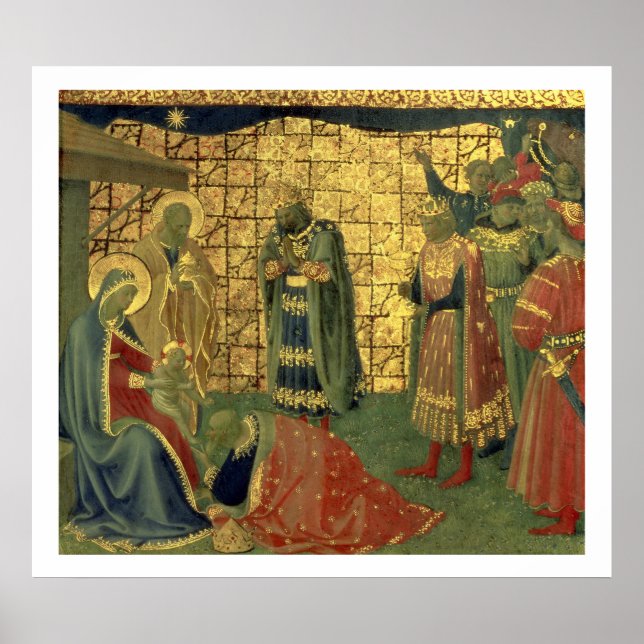 Affiches Adoration of the Magi, détail from a predella pane (Devant)