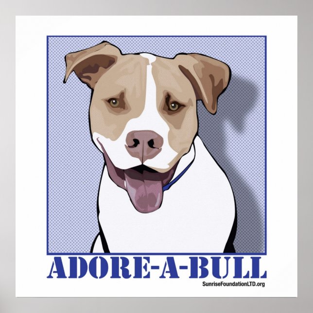 Affiches Adore-a-bull Desmond le Pit Bull (Devant)