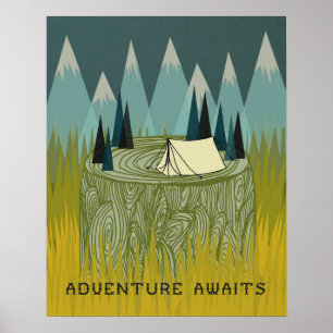 Affiches Adventure Await - Boys Room Art Kids Design