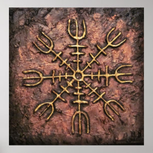 Affiches AEgishjálmr - Casque viking de la protection Awe N