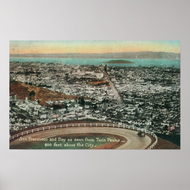 Affiches Aerial of the City from the Twin Peaks (Devant)