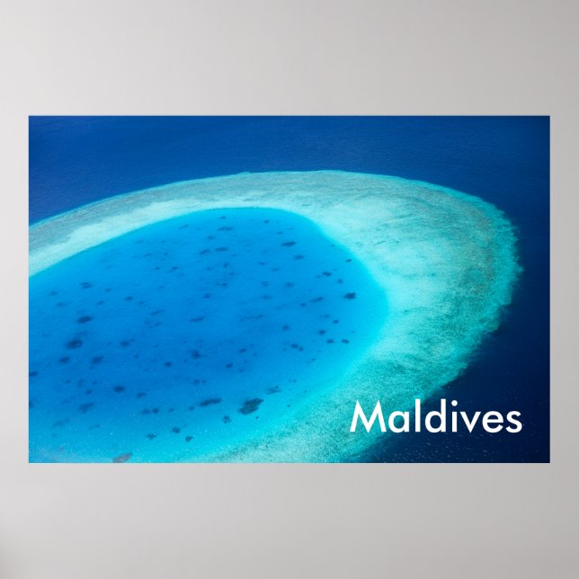 Affiches Aerial view of Maldives atoll (Devant)
