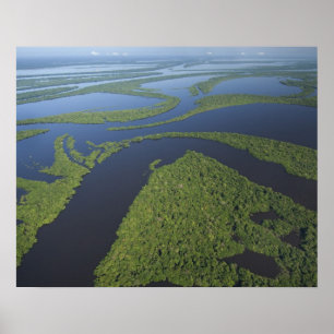 Affiches Aérien de l'archipel d'Anavilhanas, Inondé