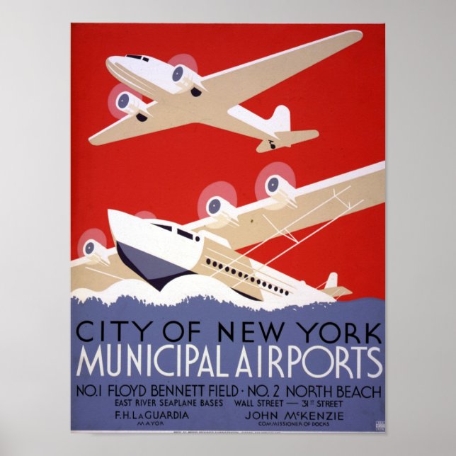 AFFICHES AÉROPORTS MUNICIPAUX DE NEW YORK (Devant)