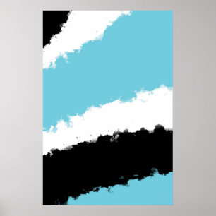 Affiches Affiche, Aquarelle Bleue, Minimalisme Abstrait