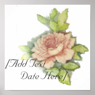 Affiches Affiche-Personnaliser rose de l'anglais