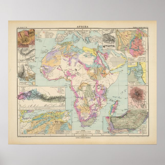 Affiches Afrika - Atlas Carte de l'Afrique (Devant)