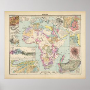 Affiches Afrika - carte d'atlas de l'Afrique
