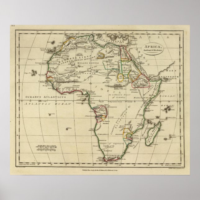 Affiches Afrique avec des frontières définies (Devant)