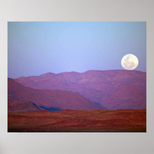 Affiches Afrique, Namibie, Sossusvlei. Une pleine lune repo