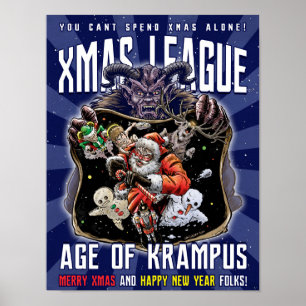 Affiches Âge de ligue de Noël de Krampus