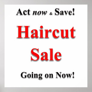 Affiches Agir maintenant et enregistrer la coupe de cheveux