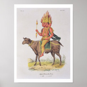 Affiches Agni, Dieu du feu, gravé par le tarte de Charles