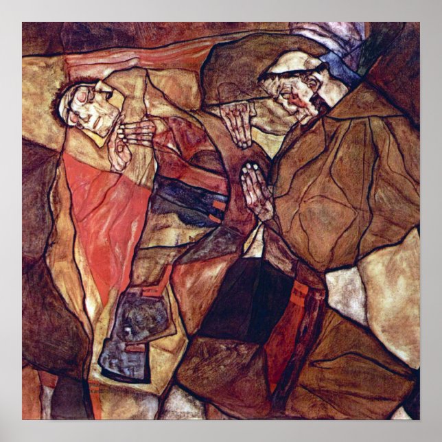 Affiches Agonie, La lutte de la mort par Egon Schiele (Devant)