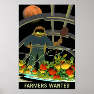 Affiches Agriculteurs Recherché pour survivre sur Mars