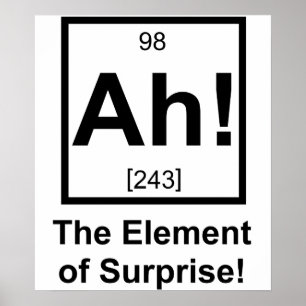 Affiches Ah the Element of Surprise Periodic Element Symbol