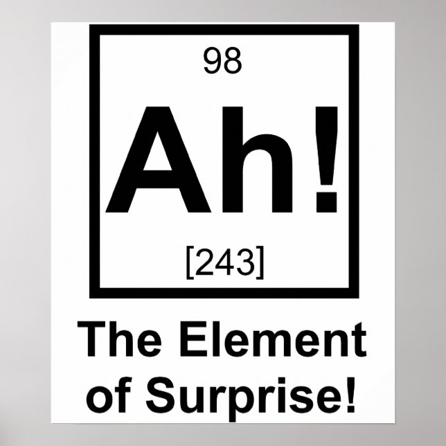 Affiches Ah the Element of Surprise Periodic Element Symbol (Devant)