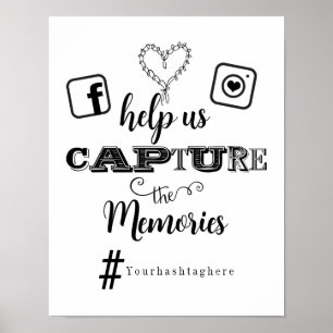 Affiches Aide à capturer les souvenirs Panneau de mariage a
