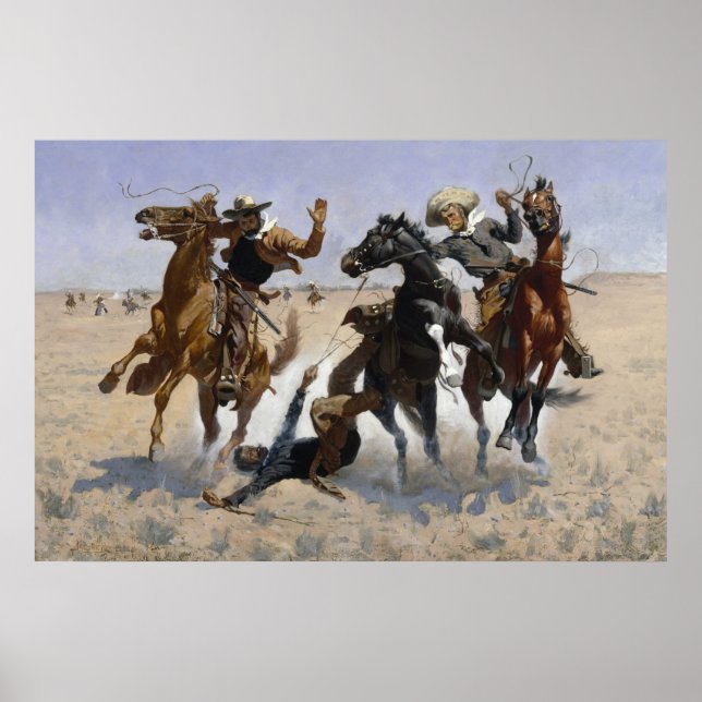 Affiches Aider un camarade par Frederic Remington (Devant)