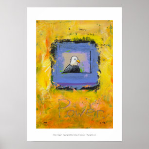 Affiches Aigle à tête blanche coloré art moderne puissance