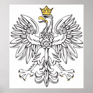 Affiches Aigle Polonais Avec Couronne Or