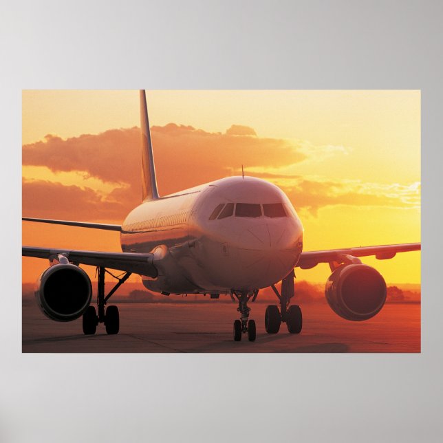 Affiches Airbus A320 - Backing on Sunset (Devant)