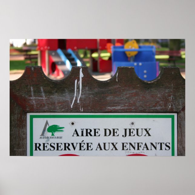 Affiches Aire de jeux pour enfants 1 Réserve aux Enfants P (Devant)