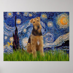 Affiches Airedale Terrier (#1) - Nuit étoilée